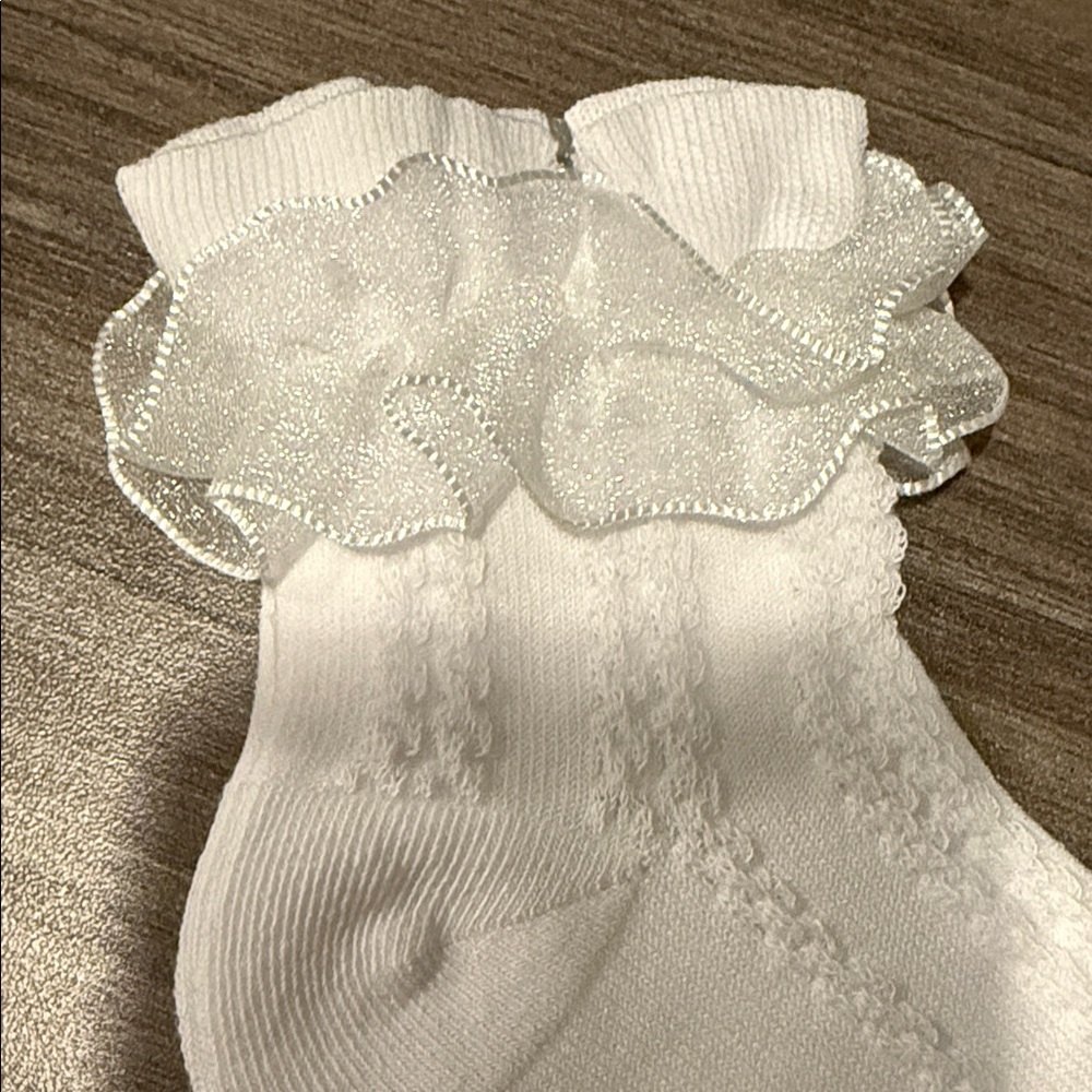 Adorable, Children’s White Ruffle Ankle Socks